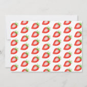 スウィート リトル ストロベリー 1歳の誕生日写真 招待状 (裏面)