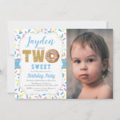 スウィート リトル ドーナツ ボーイズ 2歳の誕生日招待状 招待状 (正面)