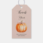 スウィート リトル パンプキン ガール ベイビー シャワー ギフトタグ (裏面)