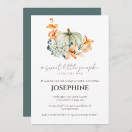 スウィート リトル パンプキン 秋のベイビー シャワー 招待状