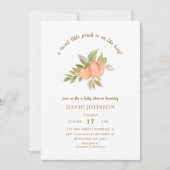 スウィート リトル ピーチ フルーツ ベイビー シャワー 招待状 (正面)