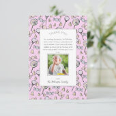 スウィート リトル ワン キャンディ テーマ 1歳 誕生日 サンキューカード (スタンド正面)