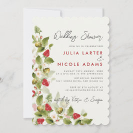 スウィート ワイルドフラワーズ ストロベリー ウェディング シャワー 招待状