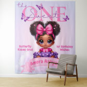 スウィート・ワン エスニックベイビーガール 1歳の誕生日 タペストリー (インサイチュ)