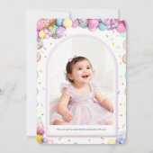 スウィート・ワン ファーストバースデー招待状 | パステルドーナツ 招待状 (裏面)