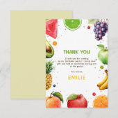 スウィート ワン フルーツ 1歳の誕生日パーティー サマーパーティー サンキューカード (正面/裏面)