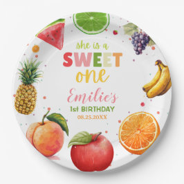 スウィート ワン フルーツ 1歳の誕生日パーティー サマーパーティー ペーパープレート