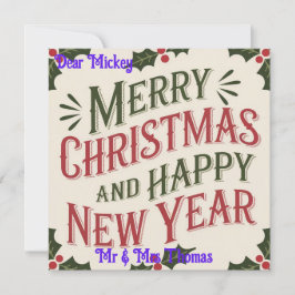 スウィート ヴィンテージ クリスマス & ニューイヤー ホリデー カード