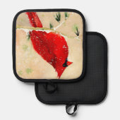 スウィート（鳥）ショウジョウコウカンチョウオーブンミット 鍋敷き (正面/裏面)