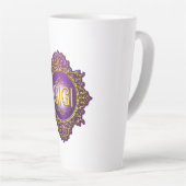 スウィートGIGI王室のパープル&金ゴールド カフェラテマグ (右アングル)