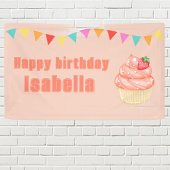 スウィートONE、ピンクの女の子の最初の誕生日パーティー 横断幕