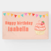 スウィートONE、ピンクの女の子の最初の誕生日パーティー 横断幕 (横)