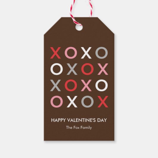 スウィートXOXOヴァレンティーンズデイギフトラベル ギフトタグ (正面)