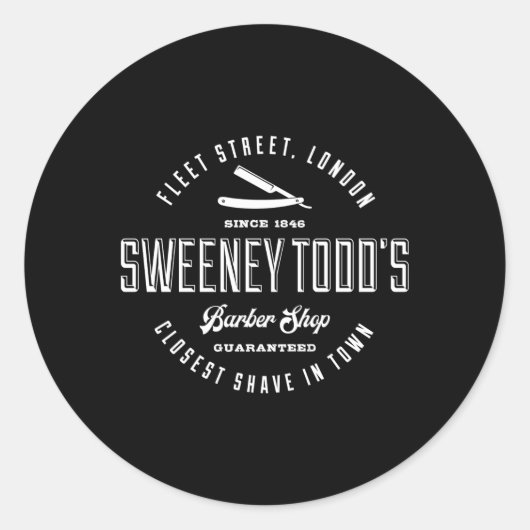 スウィーニートッド理容師店 ラウンドシール (正面)
