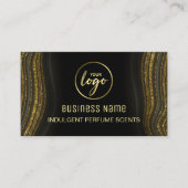 スウィープグリッターアゲートブラックアンド金ゴールド香水 名刺 (正面)