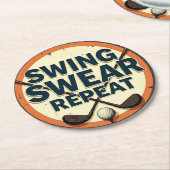 スウィームリピート – ゴルフ恋人のモットー ラウンドペーパーコースター (アングル)