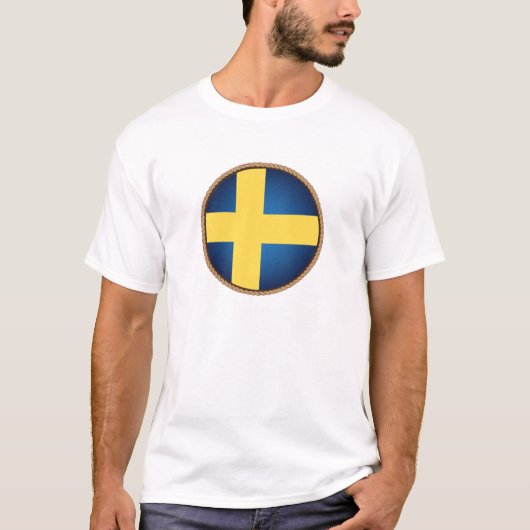 スウェカッコいいーデン国旗の印章 Tシャツ (正面)