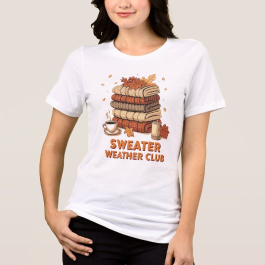 スウェター・ウェザー・クラブTシャツ - ほっこり秋の雰囲気 トライブレンドＴシャツ (正面)