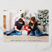 スウェッター ウェザー ベター トゥゲザー クリスマス フォト 箔シーズンカード (正面)