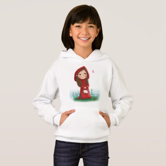 スウェットシャツの小さな赤い乗用フード (正面フル)