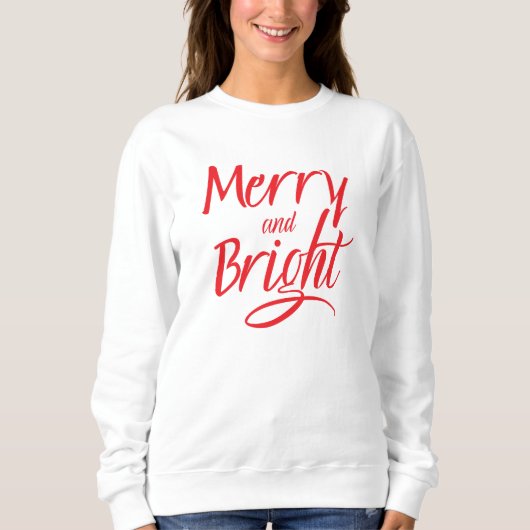 スウェットシャツ:Merry and Bright (白) スウェットシャツ (正面)