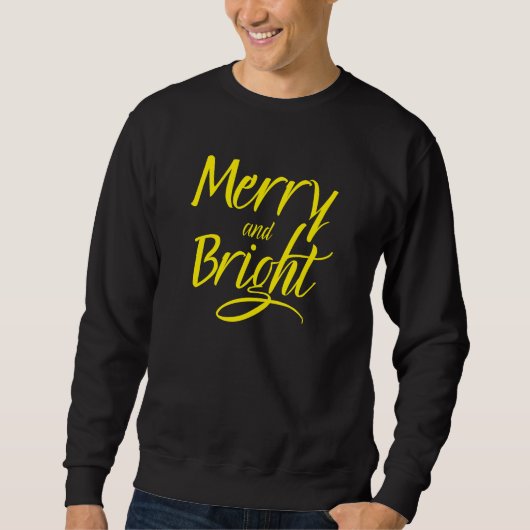 スウェットシャツ：Merry and Bright (黒) スウェットシャツ (正面)