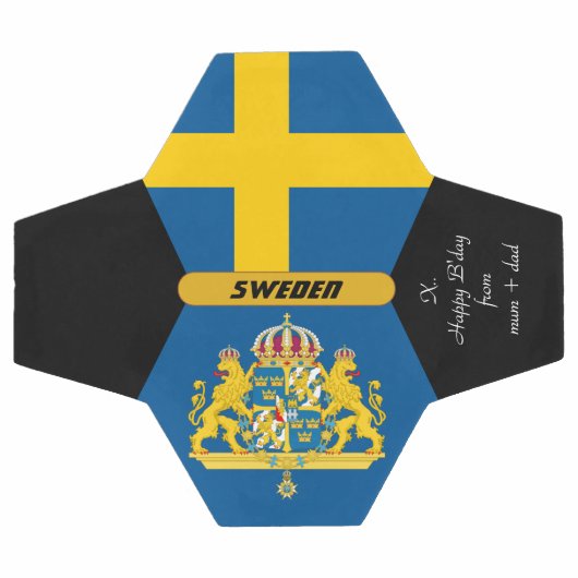 スウェパーソナライズされたーデン国旗とフォトサッカーボール サッカーボール (フラット)