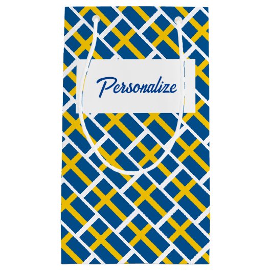 スウェパーソナライズされたーデン国旗を持つ抱き枕 スモールペーパーバッグ (正面)