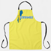 スウェモダンーデンのアートレターマップ国旗の土産 エプロン (正面)