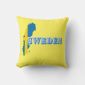 スウェモダンーデンのアートレターマップ国旗の土産 クッション (正面)