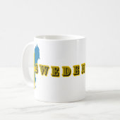 スウェモダンーデンのアートレターマップ国旗の土産 コーヒーマグカップ (正面左)