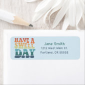 スウェルデイの虹モダンのタイポグラフィ ラベル (インサイチュ)