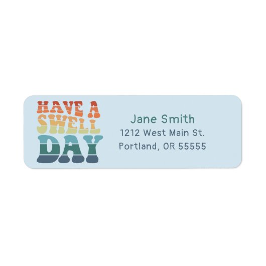 スウェルデイの虹モダンのタイポグラフィ ラベル (正面)