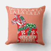 スウェーデおもしろいンクリスマスゴッドジュルダラホースダラホ クッション (正面)