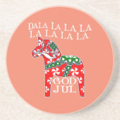 スウェーデおもしろいンクリスマスゴッドジュルダラホースダラホ コースター (正面)