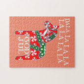 スウェーデおもしろいンクリスマスゴッドジュルダラホースダラホ ジグソーパズル (横)