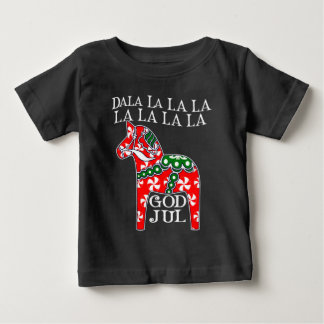 スウェーデおもしろいンクリスマスゴッドジュルダラホースダラホ ベビーTシャツ