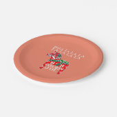 スウェーデおもしろいンクリスマスゴッドジュルダラホースダラホ ペーパープレート (アングル)