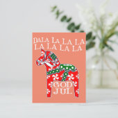スウェーデおもしろいンクリスマスゴッドジュルダラホースダラホ ポストカード (スタンド正面)