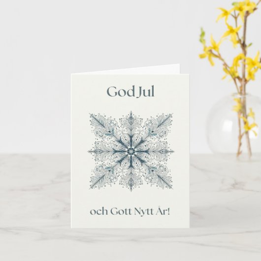 スウェーデクラシックンクリスマス カード (黄色い花)