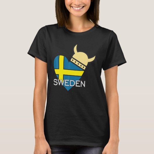 スウェーデンおみやげ男性へ女性 Tシャツ (正面)
