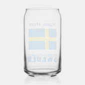 スウェーデンおよびスウェーデン国旗の青の個人設定 ガラス缶 (裏面)