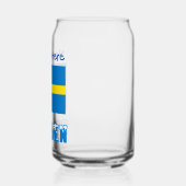 スウェーデンおよびスウェーデン国旗の青の個人設定 ガラス缶 (左)