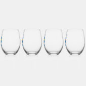 スウェーデンおよびスウェーデン国旗の青の個人設定 ステムなしワイングラス (左)