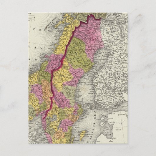 スウェーデンおよびノルウェー ポストカード (正面)