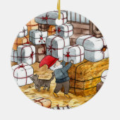 スウェーデンお洒落のトムテン水彩クリスマス セラミックオーナメント (裏面)