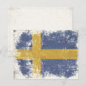 スウェーデンからのダーティヴィンテージフラグ付きポストカード ポストカード (正面/裏面)