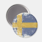 スウェーデンからのダーティヴィンテージフラグ付き磁石 マグネット (正面/裏面)