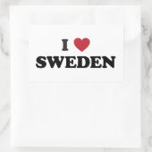 スウェーデンが大好き 長方形シール (バッグ)