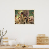 スウェーデンでのカール・ラルソン・セントルシア・デイ・クリスマス ポスター (キッチン)